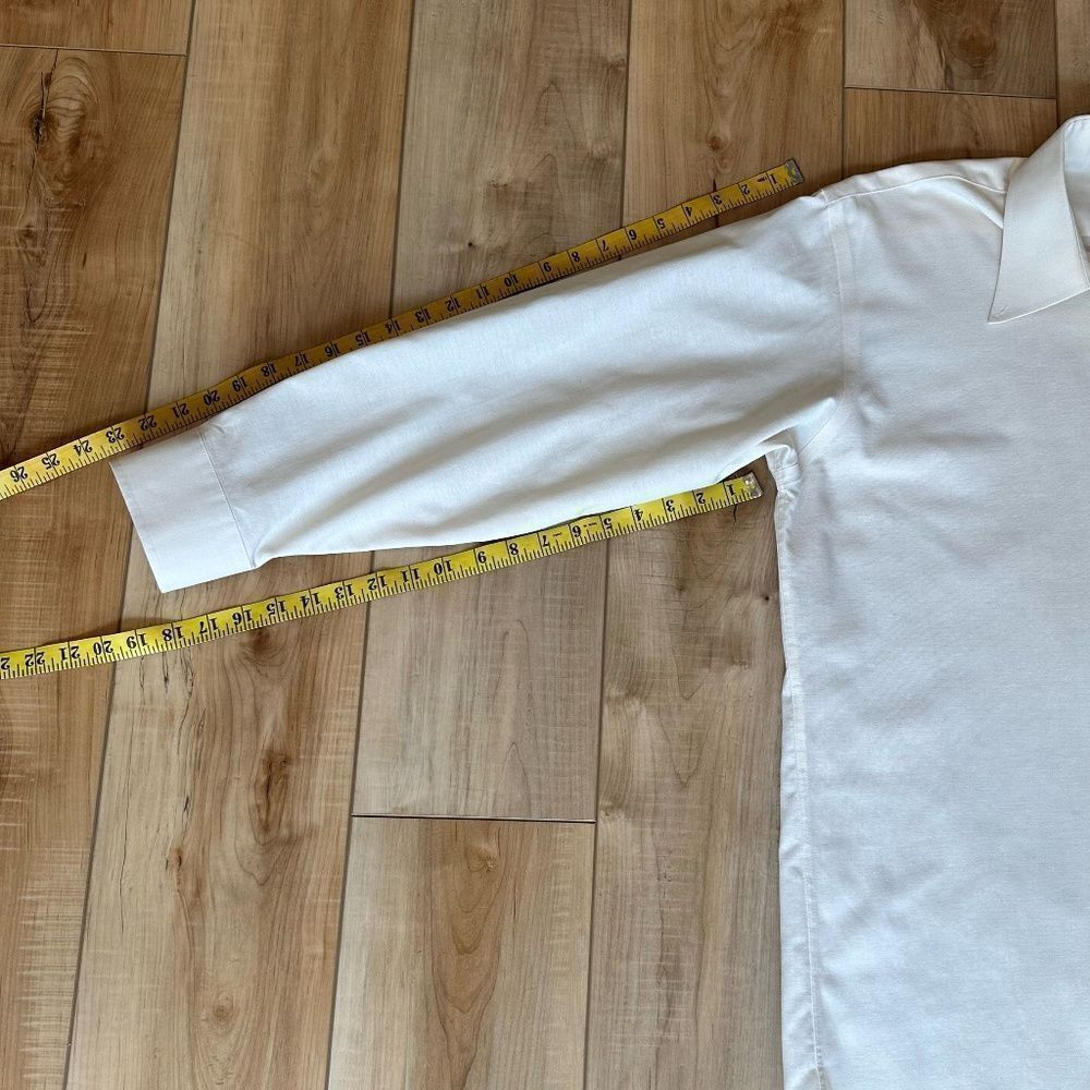 Stafford Wrinkle Free Mens Button Down Shirt Soft Yellow Size 17 / 33 - Picture 8 of 11